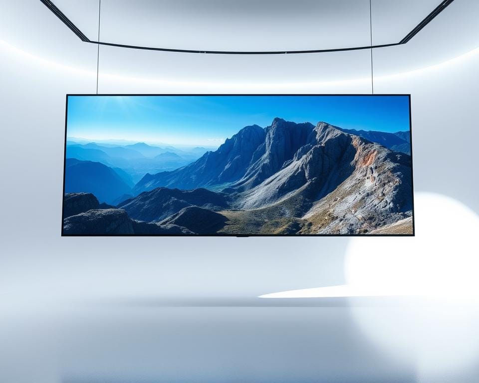 A futuristic 4K display hovers in a sleek, minimalist studio. Soft, directional lighting illuminates the screen, casting subtle shadows and highlights that accentuate its crisp, vibrant visuals. The display is suspended in mid-air, surrounded by a clean, white backdrop that creates a sense of depth and focus. Reflecting the future of IPTV, the screen depicts a vivid, high-resolution landscape, showcasing the power and potential of 4K technology. The overall atmosphere is one of innovation, sophistication, and a glimpse into the immersive world of advanced digital media. A futuristic 4K display hovers in a sleek, minimalist studio. Soft, directional lighting illuminates the screen, casting subtle shadows and highlights that accentuate its crisp, vibrant visuals. The display is suspended in mid-air, surrounded by a clean, white backdrop that creates a sense of depth and focus. Reflecting the future of IPTV, the screen depicts a vivid, high-resolution landscape, showcasing the power and potential of 4K technology. The overall atmosphere is one of innovation, sophistication, and a glimpse into the immersive world of advanced digital media.